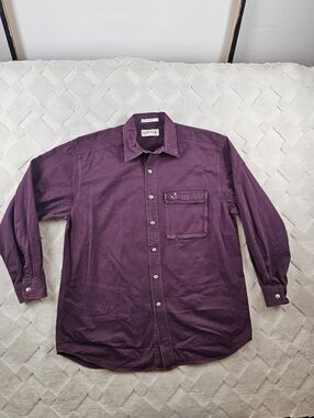 Orvis  Button-Up Shirt Mens Large Plum/Purple Outdoors Casual